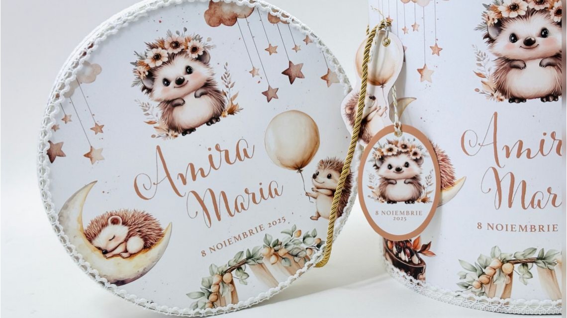 Trusou botez fetita Arici Pogonici cu flori de toamna 21